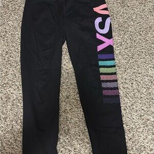 Victoria's Secret Black Leggings with Multicolor Letters